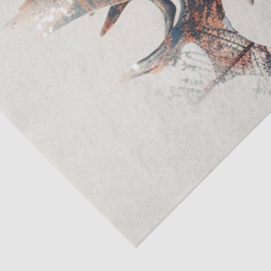 Decoupage Dubbele blootgestelde herten en boomkuns Tissuepapier (Detail)