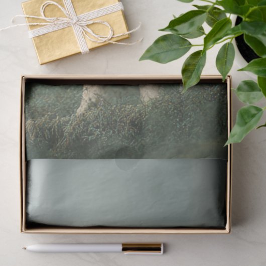 Decoupage Duitse herder in mistig bos Tissuepapier (Geschenk)