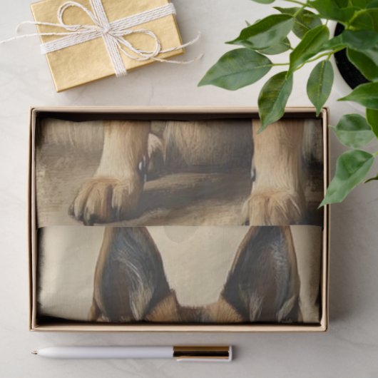 Decoupage Duitse herder poseren portret Tissuepapier (Geschenk)