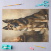 Decoupage Duitse herder poseren portret Tissuepapier (Craft)