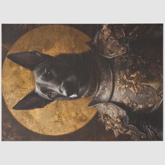 Decoupage Duitse Shepard middeleeuwse pantser Tissuepapier (Voorkant)