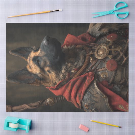 Decoupage Duitse Shepard Steampunk Bronze Armour Tissuepapier (Craft)