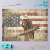Decoupage Eagle Flag Soaring In Spirit 4th July Tissuepapier (Craft)