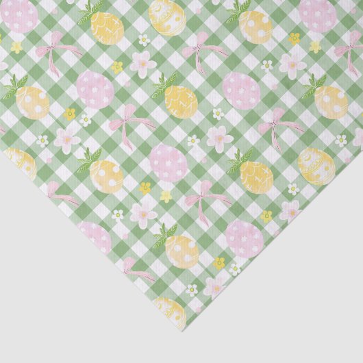 Decoupage Easter Egg Green Gingham Tissuepapier (Detail)