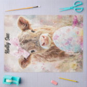 Decoupage Easter Highland Calf Holly Sue Custom Tissuepapier (Craft)