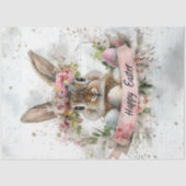 Decoupage Easter Rabbit Waterverf Achtergrond Tissuepapier (Voorkant)