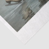 Decoupage Easter Skating Rabbit Duo 11x14 Canvas  Tissuepapier (Detail)