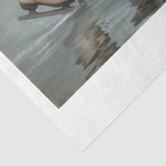 Decoupage Easter Skating Rabbit Duo 11x14 Canvas  Tissuepapier (Detail)