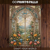 Decoupage - Een gebrandschilderd raam met bloemen