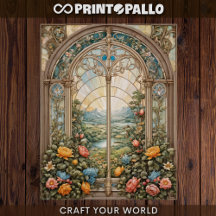 Decoupage - Een gebrandschilderd raam met bloemen