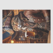 Decoupage - Een piraat kat die bier drink - Tissuepapier (Voorkant)