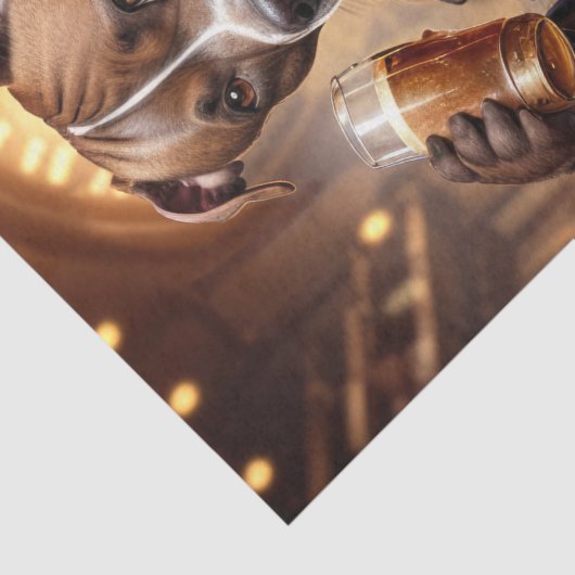 Decoupage - Een steampunk pitbull en bier - Tissuepapier (Detail)