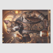 Decoupage - Een steampunk pitbull en bier - Tissuepapier (Voorkant)