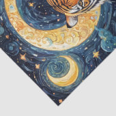 Decoupage - Een tijger in een Van Gogh wereld - Tissuepapier (Detail)