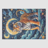 Decoupage - Een tijger in een Van Gogh wereld - Tissuepapier (Voorkant)