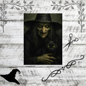 Decoupage Eerie Classic Witch & Black Cat Tissuepapier