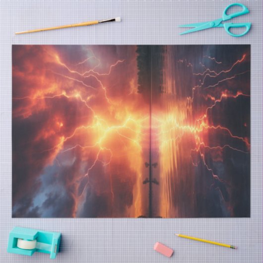 Decoupage Electric Reverie Lightening Show Tissuepapier (Craft)