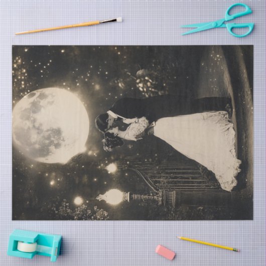 Decoupage Elegant Paar Dansen in Moonlight Tissuepapier (Craft)