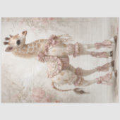 Decoupage Elegante  Giraffe in Antiek Jurk Tissuepapier (Voorkant)