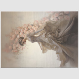 Decoupage Elegante Huwelijksbruid Ingewikkelde Huw Tissuepapier