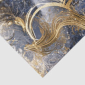 Decoupage Elegante Kranen in Flight Blue Gold Sky Tissuepapier (Detail)