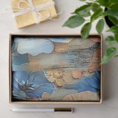 Decoupage Elegante Pastel Bloemen Blauwe Peach Cre Tissuepapier (Geschenk)