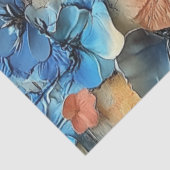 Decoupage Elegante Pastel Bloemen Blauwe Peach Cre Tissuepapier (Detail)