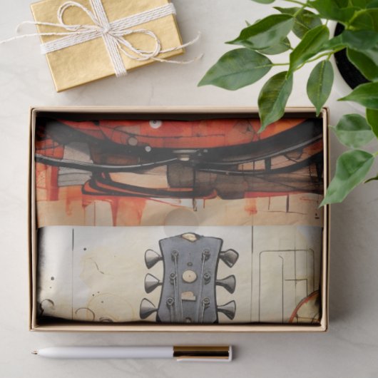 Decoupage Elektrische Gitaar Abstracte Gentleman's Tissuepapier (Geschenk)