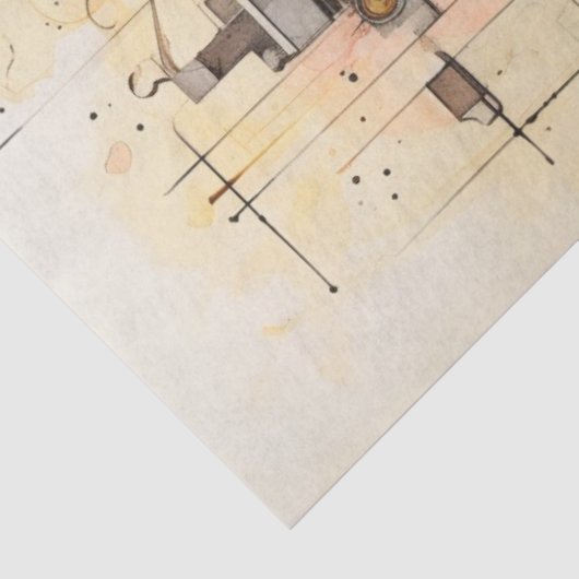 Decoupage Elektrische Gitaar Abstracte Gentleman's Tissuepapier (Detail)