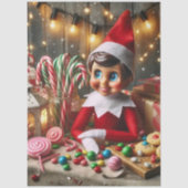 Decoupage Elf Op Een Tafel Tissuepapier (Voorkant)
