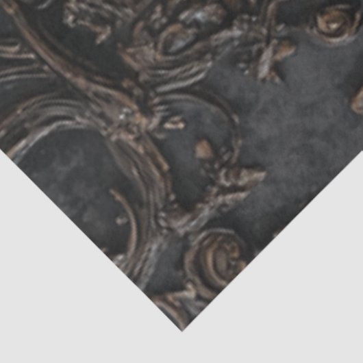 Decoupage Embossed Scroll Pattern Zwart Tissuepapier (Detail)