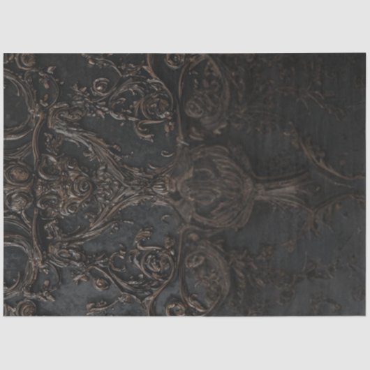 Decoupage Embossed Scroll Pattern Zwart Tissuepapier (Voorkant)