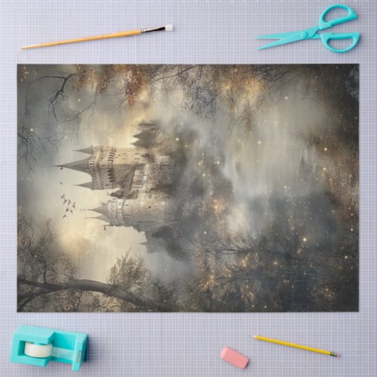 Decoupage Enchanted Forest Castle Roemenië Tissuepapier (Craft)