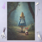 Decoupage Enchanted Forest Girl and White Rabbit  Tissuepapier (Craft)