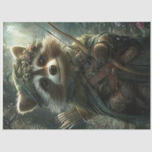 Decoupage Enchanted Racoon Forest Archer Tissuepapier