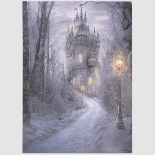 Decoupage Enchanted Winter Irish Princess Castle  Tissuepapier (Voorkant)