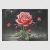 Decoupage - Enkele bord rode roos - Tissuepapier (Voorkant)