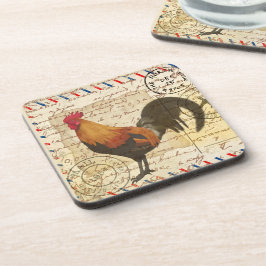 Decoupage  Ephemera Boerderij Schuur Rooster Bier Onderzetter