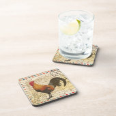 Decoupage  Ephemera Boerderij Schuur Rooster Bier Onderzetter (Rechterzijde)