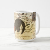 Decoupage  Ephemera Boerderij Schuur Rooster Koffiemok (Voorkant rechts)