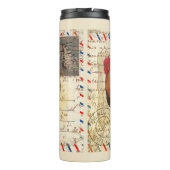 Decoupage  Ephemera Boerderij Schuur Rooster Thermosbeker (Achterkant)