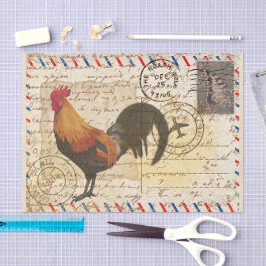 Decoupage  Ephemera Boerderij Schuur Rooster Tissuepapier (Craft)