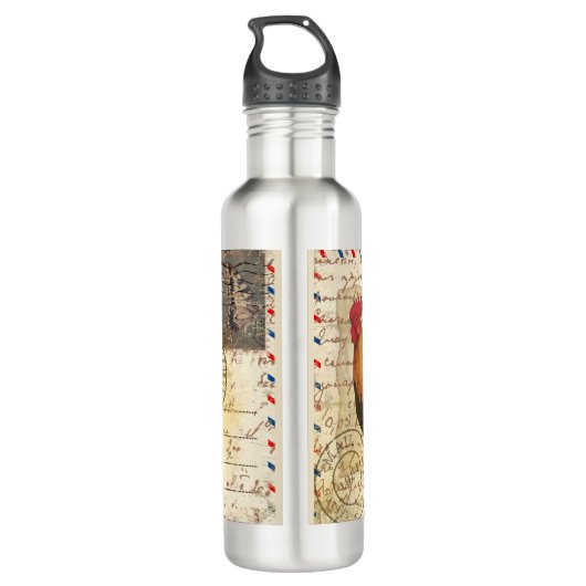 Decoupage  Ephemera Boerderij Schuur Rooster Waterfles (Achterkant)