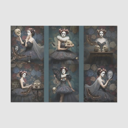 Decoupage/Ephemera Sheet Vitnage Gothic Style Seid Tissuepapier (Voorkant)