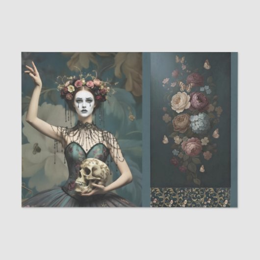 Decoupage/Ephemera Sheet Vitnage Gothic Style Tissuepapier (Voorkant)