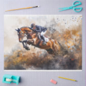 Decoupage Equestrian Digital Art Rider & Horse Tissuepapier (Craft)
