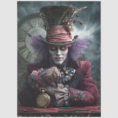 Decoupage Excentrieke Tijdmeter Fantasie Portret Tissuepapier (Voorkant)