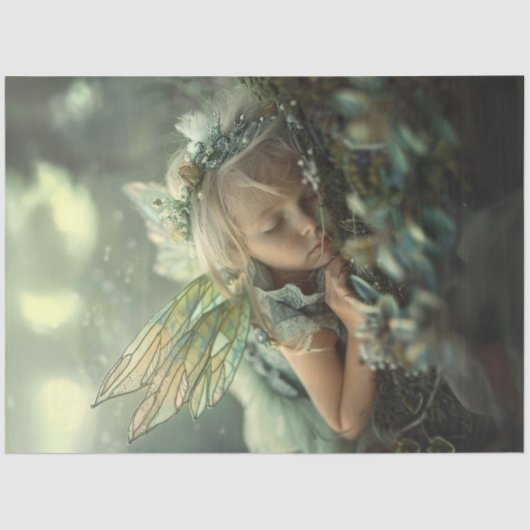 Decoupage Fairy Child Fantasy met vleugels Tissuepapier (Voorkant)