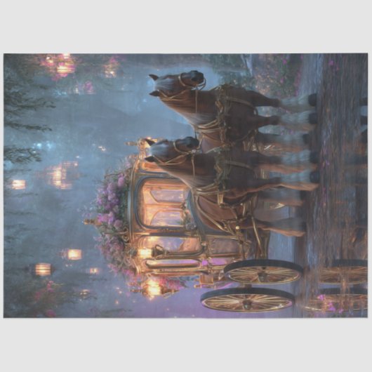 Decoupage Fairytale on Carriage On Wheels Dream Tissuepapier (Voorkant)