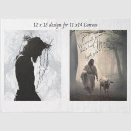 Decoupage Faith Based Jesus 11x14 Canvas Tissuepapier